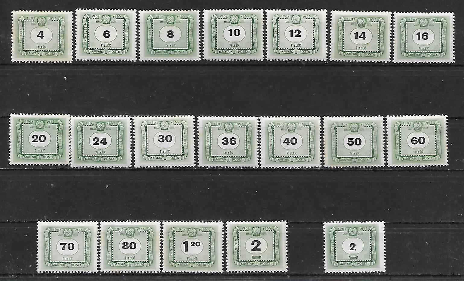 1953. Zöldpotó sor + 2 ft kis méretű értékjelzéssel ( 2700 )