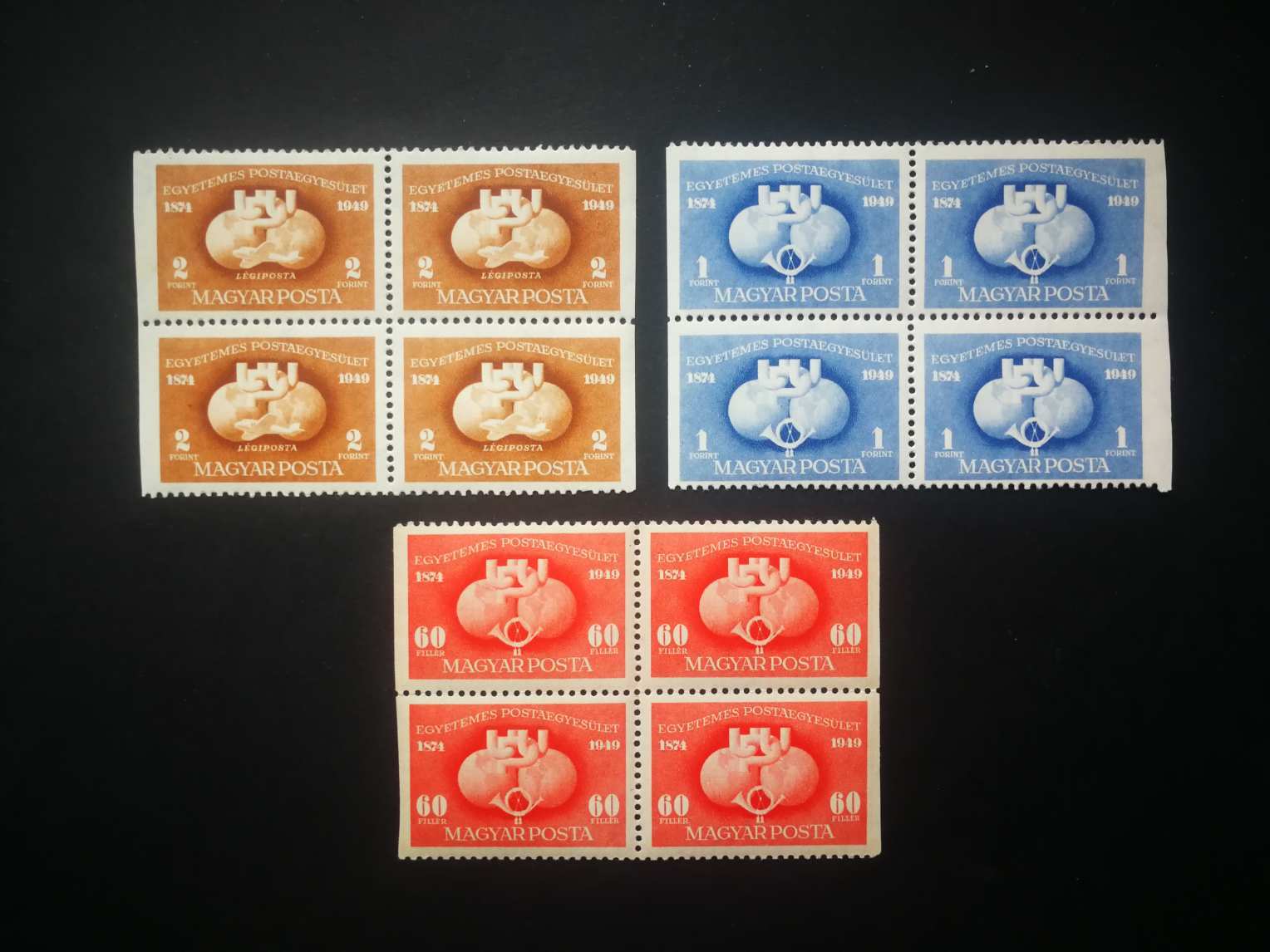 Magyarország  1949 UPU C 4-es tömb **   A
