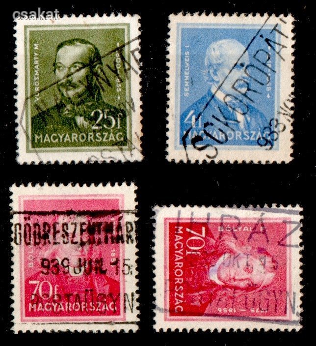 1936+ Arcképek postaügynékség bélyegzések  NAGYNYÁRÁD SOKORÓPÁTKA GÖDRESZENTMÁRTON IHRÁZ 60p (c78)