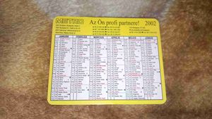 2002 - Metro (v) kártyanaptár