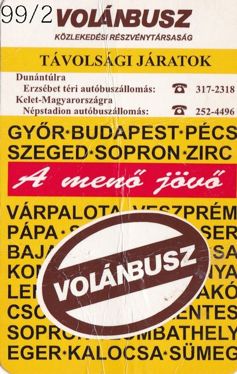 Kártyanaptár 1999/1