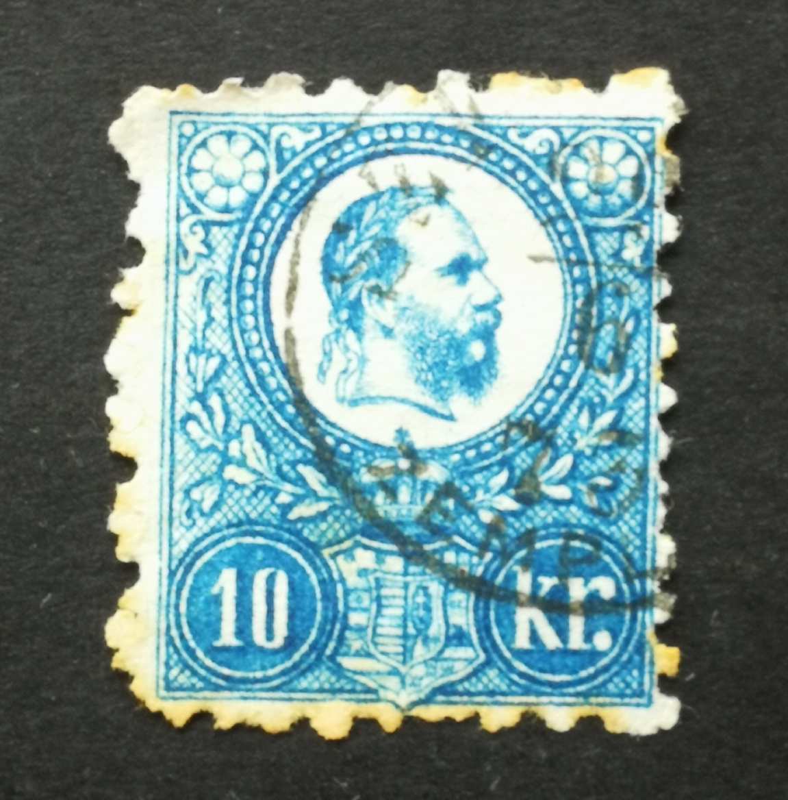 Magyarország 1871 Réznyomat 10 Kr SZE(RENCS) / ZEMPL. (M.) Gudlin 150 barnulás H