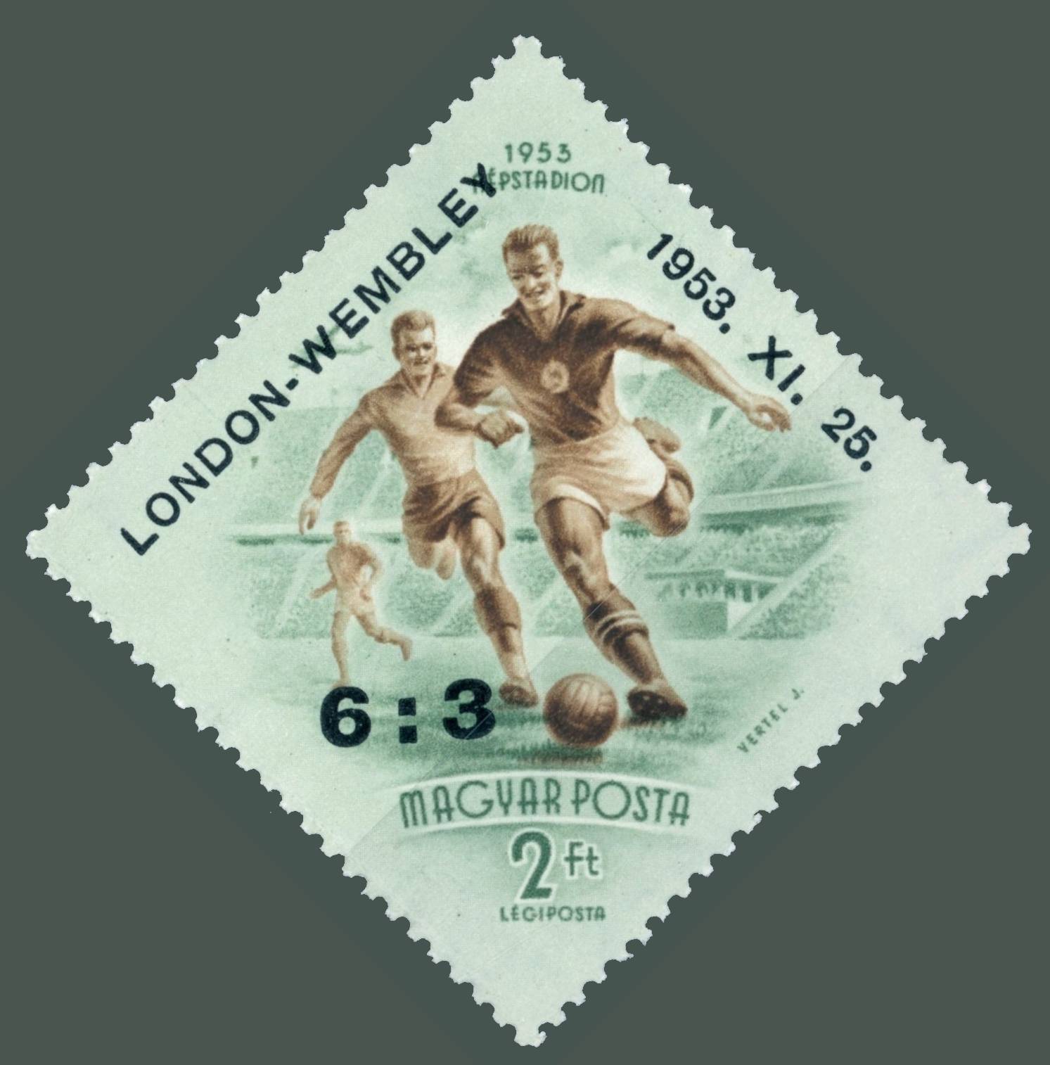 1953 Labdarúgó 6:3 légiposta postatiszta MPIK 3800 Ft (e57)