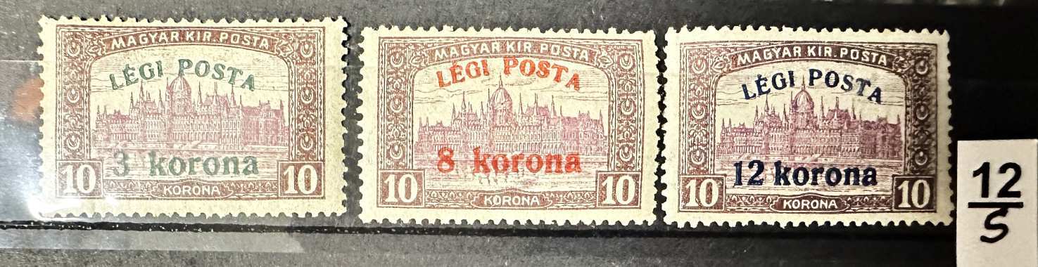 MAGYAR 1920 LÉGIPOSTA POSTATISZTA BÉLYEG SOR**