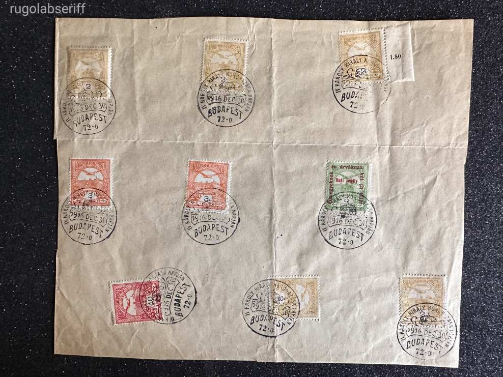 1916 KÁROLY KIRÁLY KORONÁZÁS NAPJA EMLÉKBÉLYEGZÉSEK TURUL BÉLYEG, BÉLYEGEN