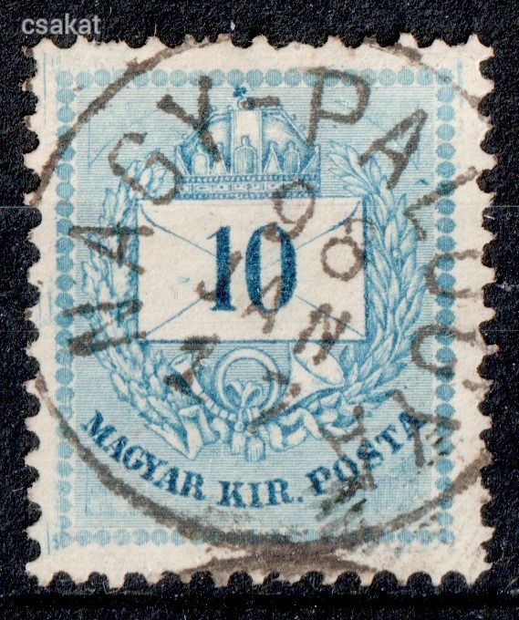 1881 színesszámú krajcáros NAGY-PALUGYA bélyegzés Felvidék Slovakia - Gudlin E3.20 / 150p  (d41)