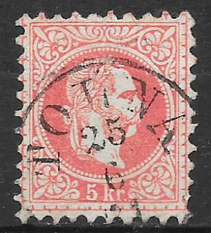 1867 5 kr belyeg tolna 71/6/25 belyegzessel