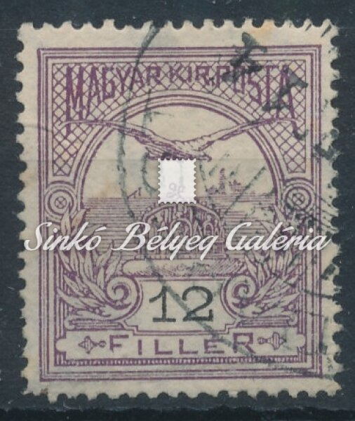 1908. Turul 12f bélyeg - tévnyomat