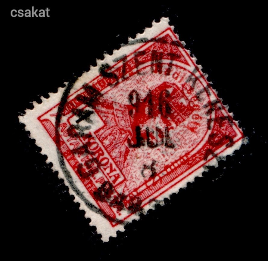 1915 turul hadisegély II. GARAM SZENT KERESZT / BARS VM. bélyegzés Gudlin E3.70 / 30p Slovakia (c61)
