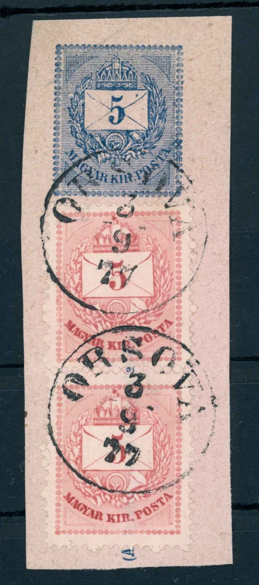 1874 krajcáros 5kr pár ORSOVA bélyegzéssel - Gudlin 2*25 pont (e60)