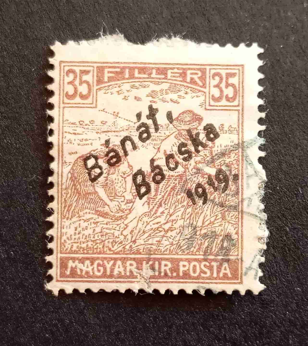 Magyarország 1919 Bánát-Bácska Arató 35 F pecsételt H