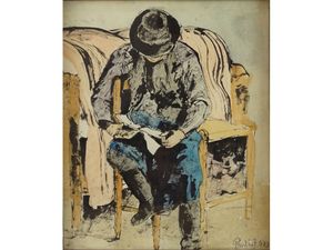 0M159 Pintér József : Olvasás közben