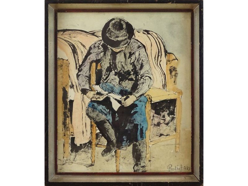 0M159 Pintér József : Olvasás közben