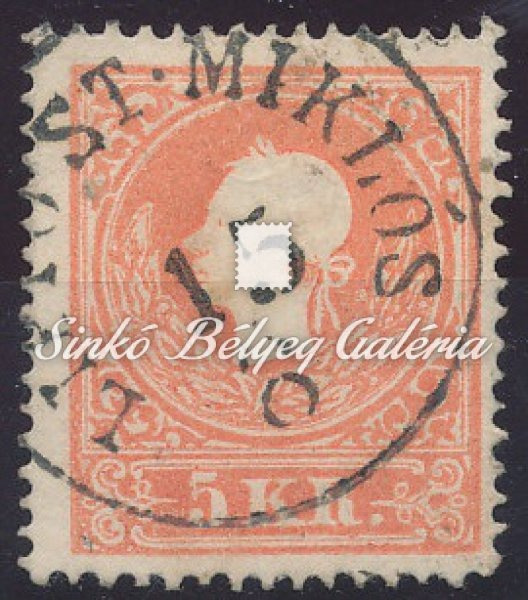 1858. Könyvnyomat dombornyomással 5kr,  LIPTÓ ST.MIKLÓS