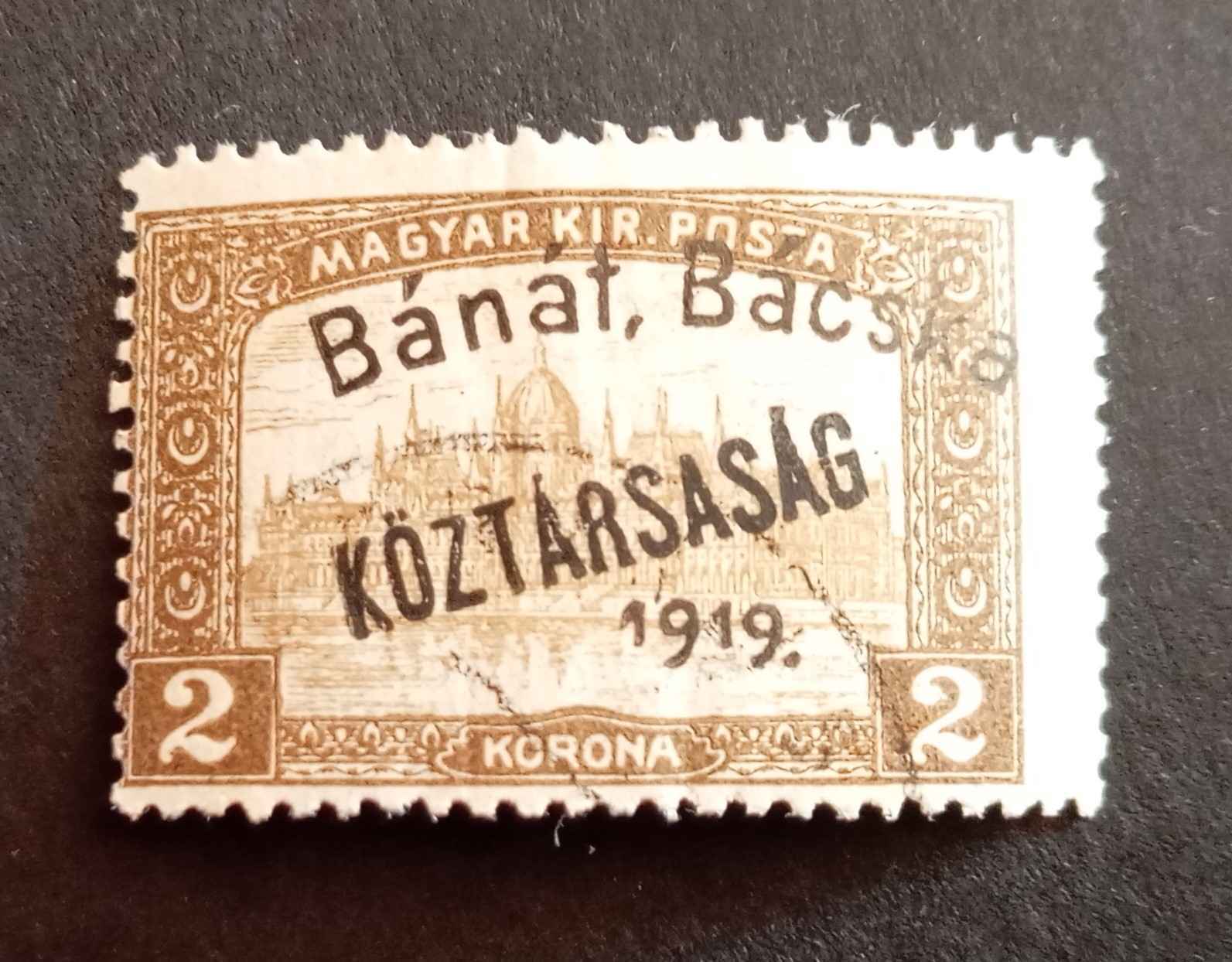 Magyarország 1919 Bánát-Bácska Parlament/ Köztársaság 2 K pecsételt H