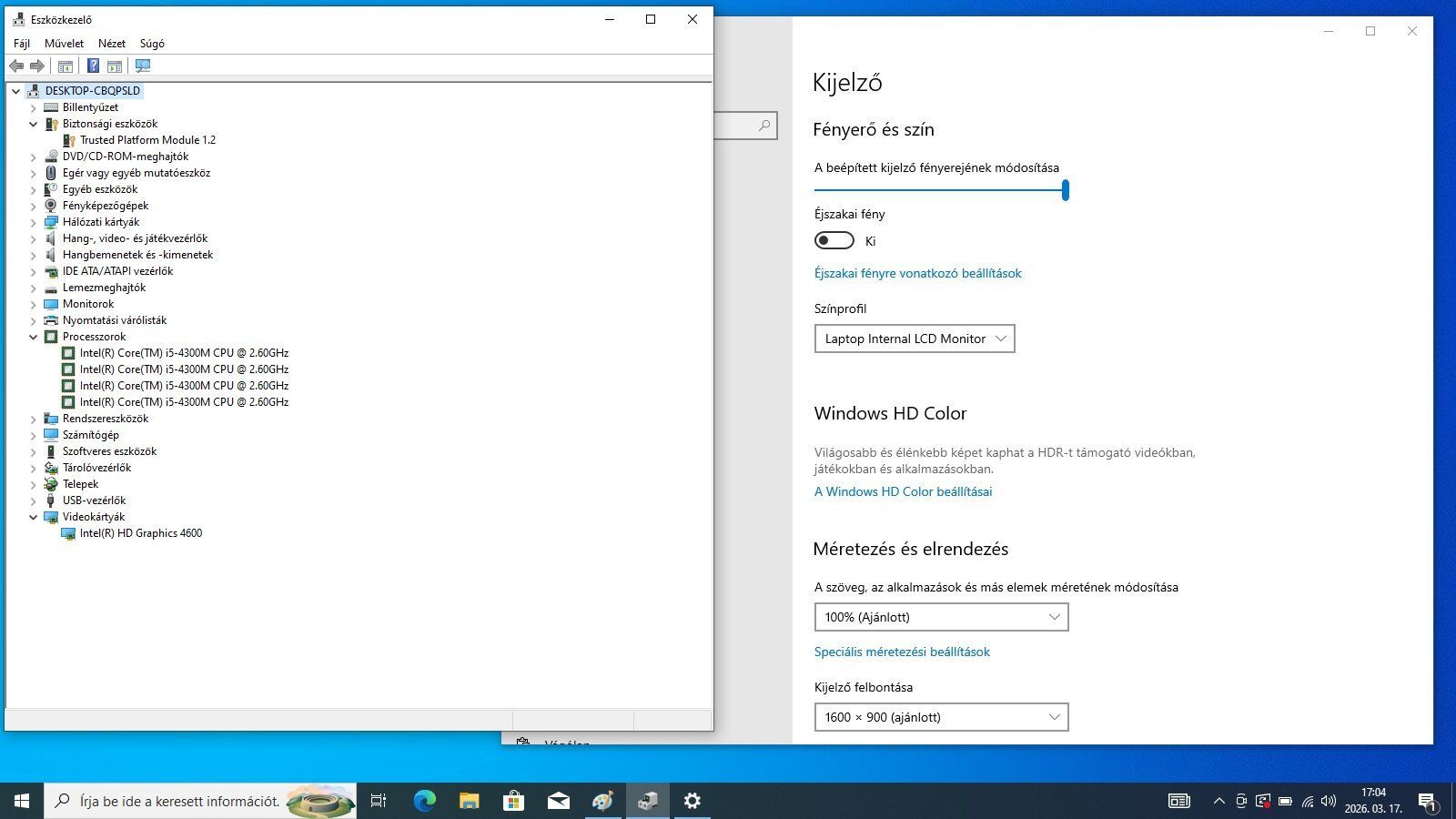 Intel Core i5-4300M 3.3GHz notebook processzor, CPU (236,418)