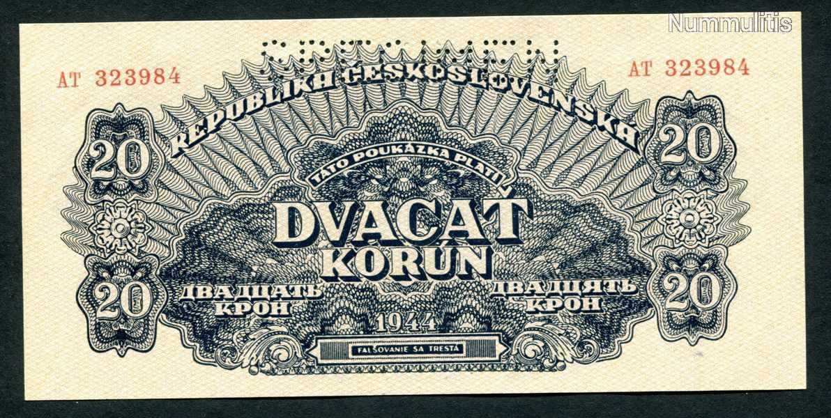 Csehszlovákia 1944 20 Korun Minta