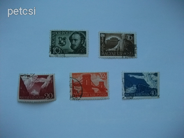 Magyar bélyeg / bélyegsor Gróf Széchenyi István 1941 10.