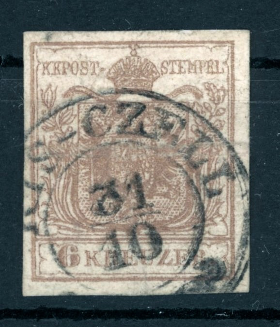 1850 opm 6 kr kis-czell belyegzes vas vizszintes hajtasnyom gudlin 80 pont e78