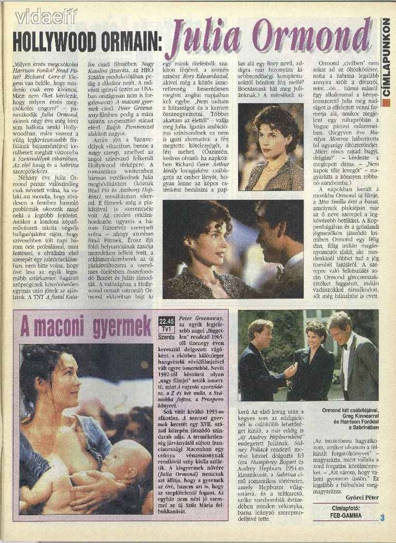 1997. 14. RTV újság  - Julia Ormond