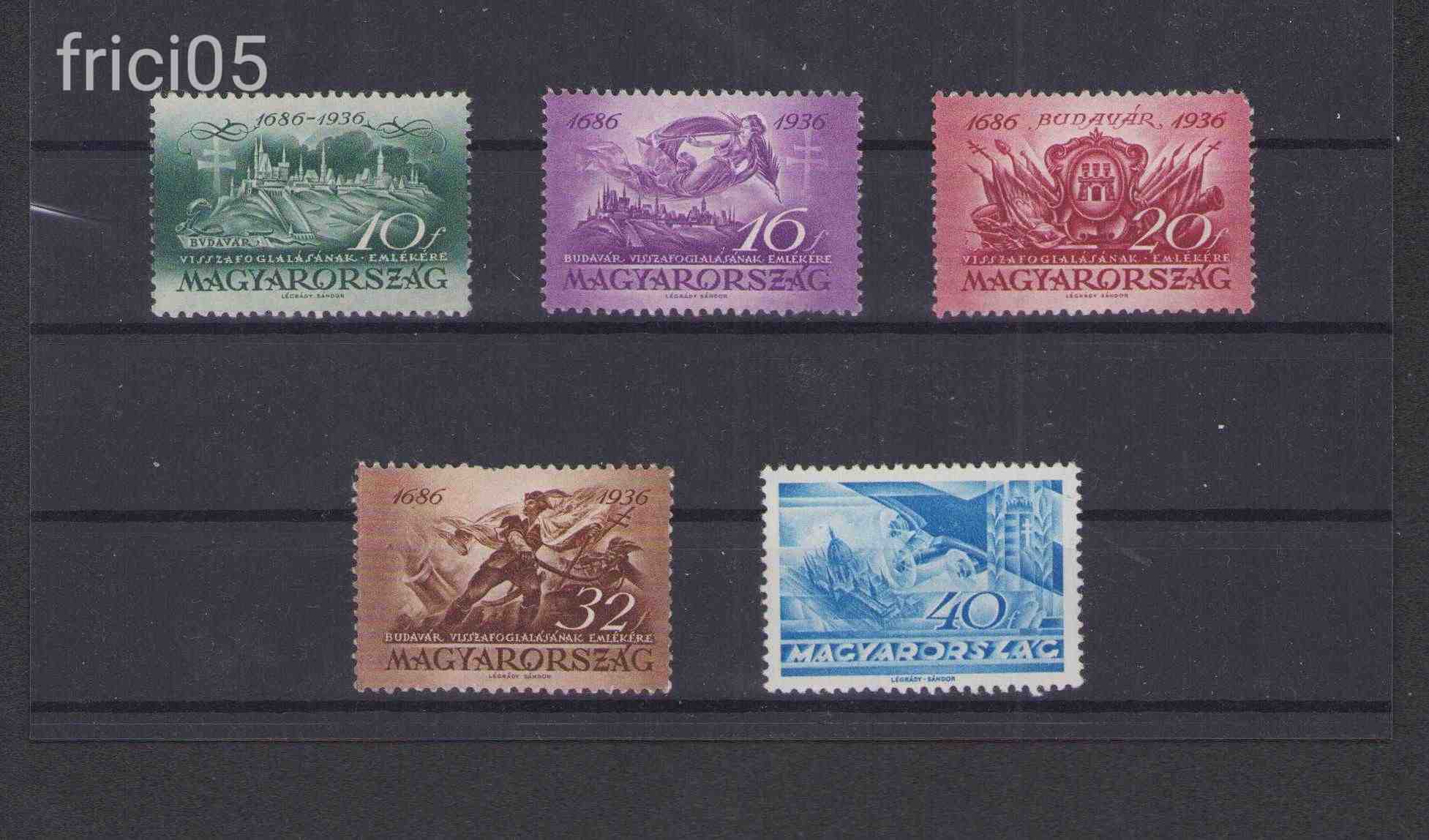 1936 Budavár, postatiszta, részben falcos sor