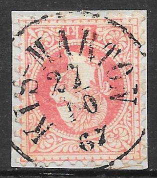 1867. 5 kr bélyeg Kis-Marton 67/10/27 bélyegzéssel