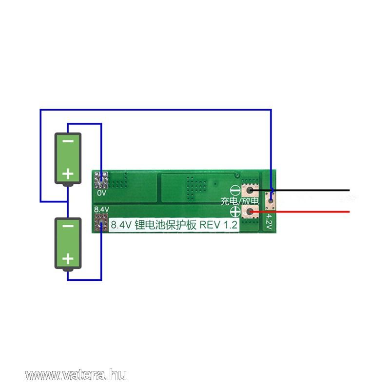 2 cellás 10/20A Li-ION/POLY komplex protect panel BMS,ÚJ