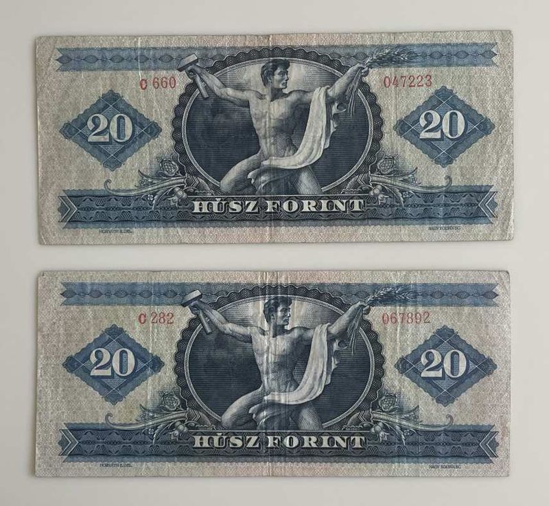 20 Forint 1965  --  2 db  --  VF