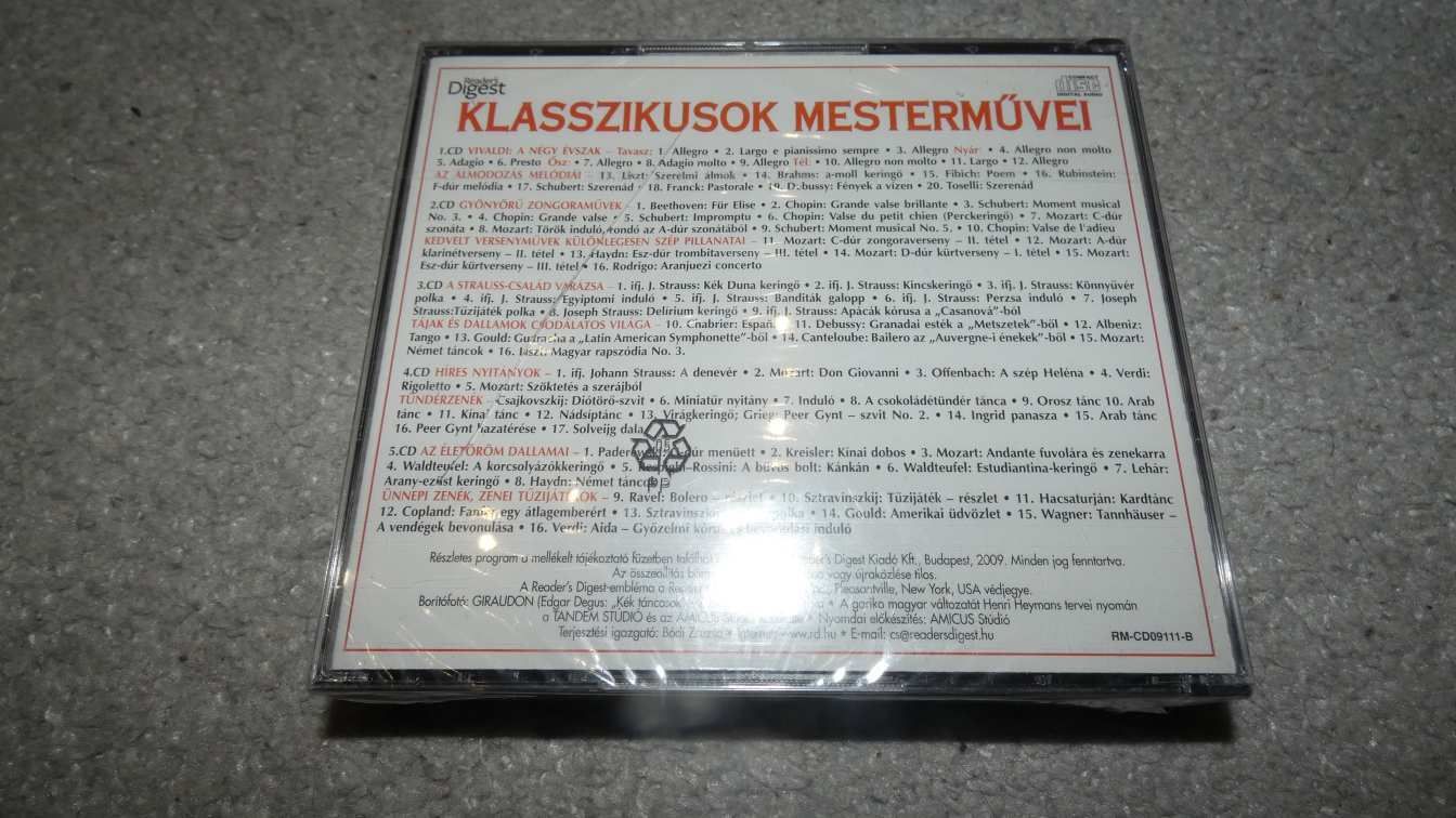 VA - Klasszikusok Mesterművei /Reader's Digest, 5xCD/ (BOTATLAN)