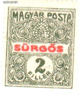 1916. Sürgős ** zöld - narancs - Postatiszta, falcmentes, szép bélyeg