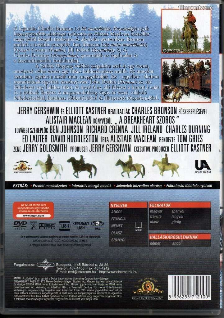 Instercom Breakheart szoros (1975) DVD fsz: Charles Bronson - első, Intercom kiadás