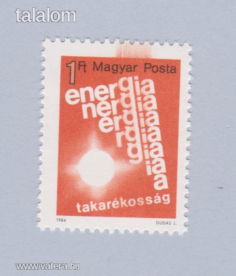 1984. Energiatakarékosság bélyegen látványos festékelkenődés  (84)