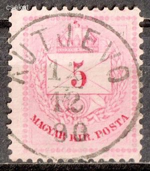 1881 színesszámú krajcáros szép KUTJEVO bélyegzés Horvátország Croatia Gudlin E3.15 / 100p (d04)