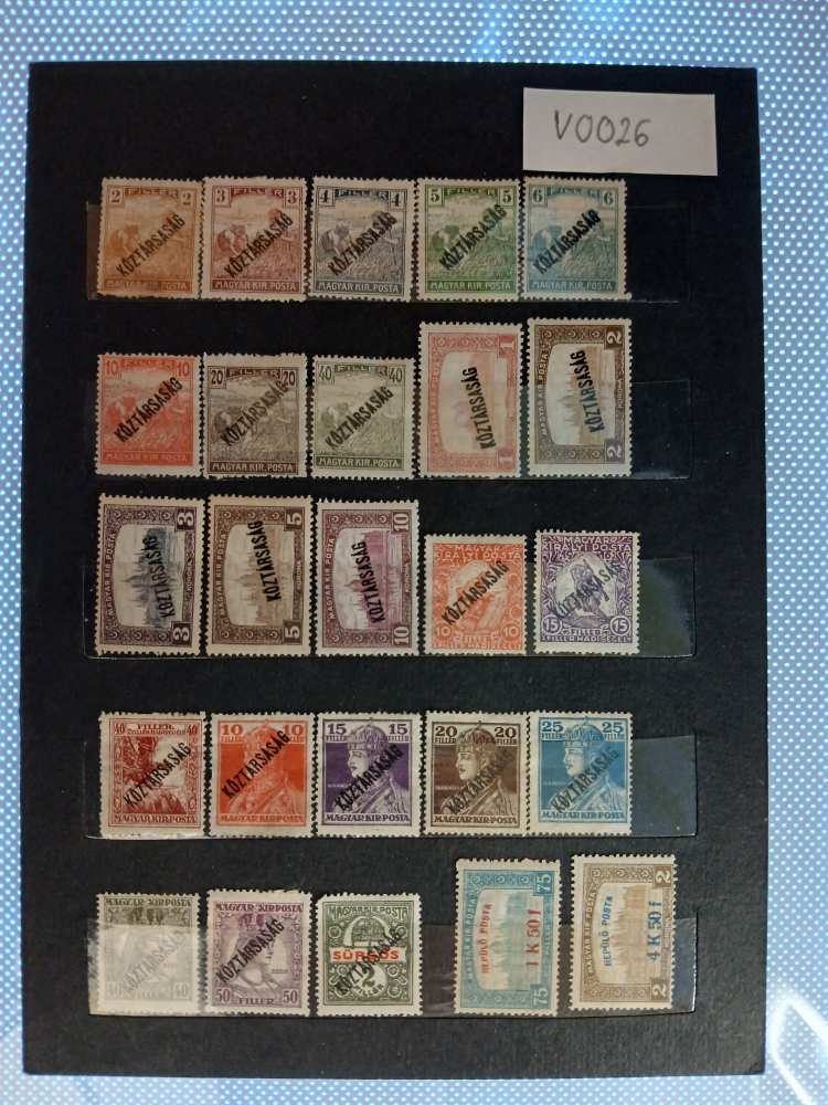 V0026 Magyar bélyeg 1918 240-241, 248-270  FALCOS  postatiszta - kat.ár 13000 HUF