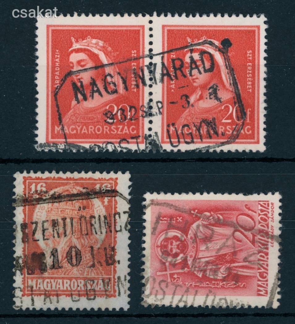 1932+ postaügynökség bélyegzések NAGYNYÁRÁD + KOHÁRYSZENTLŐRINCZ + IHRÁZ / 40 pont  (e23)