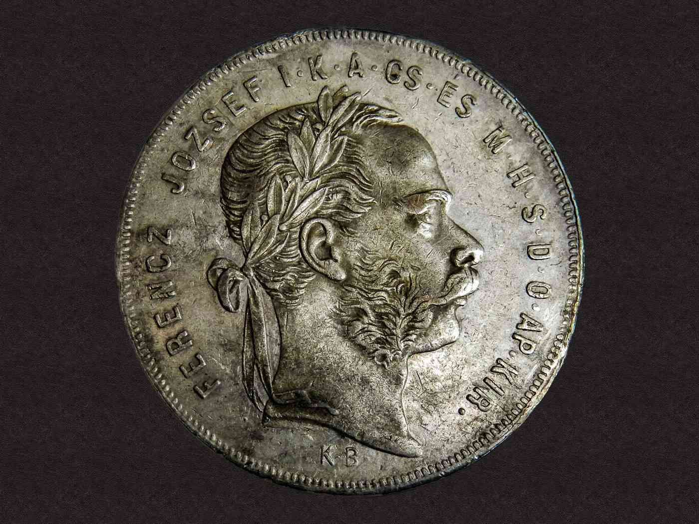 1872 KB Ferenc József ezüst 1 Forint! Szép állapot! Patina! Ritka! KM# 453