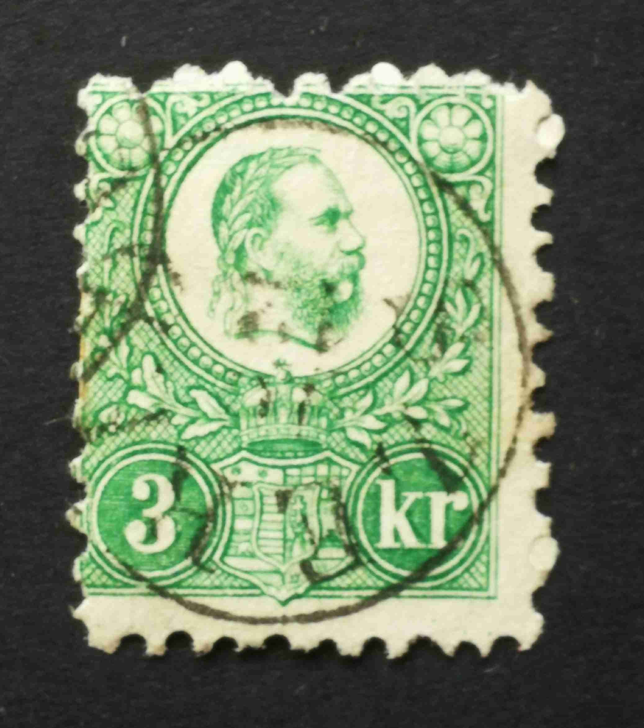Magyarország 1871 Réznyomat 3 Kr SZERED Gudlin 60 elfogazva H