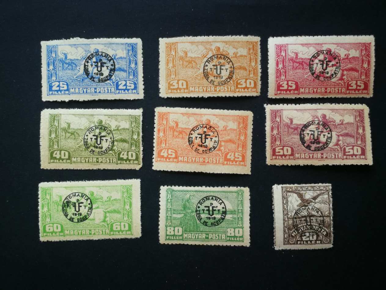 Magyarország 1920 Debrecen II. román megszállás 9 db, kat. ár 5500 Ft