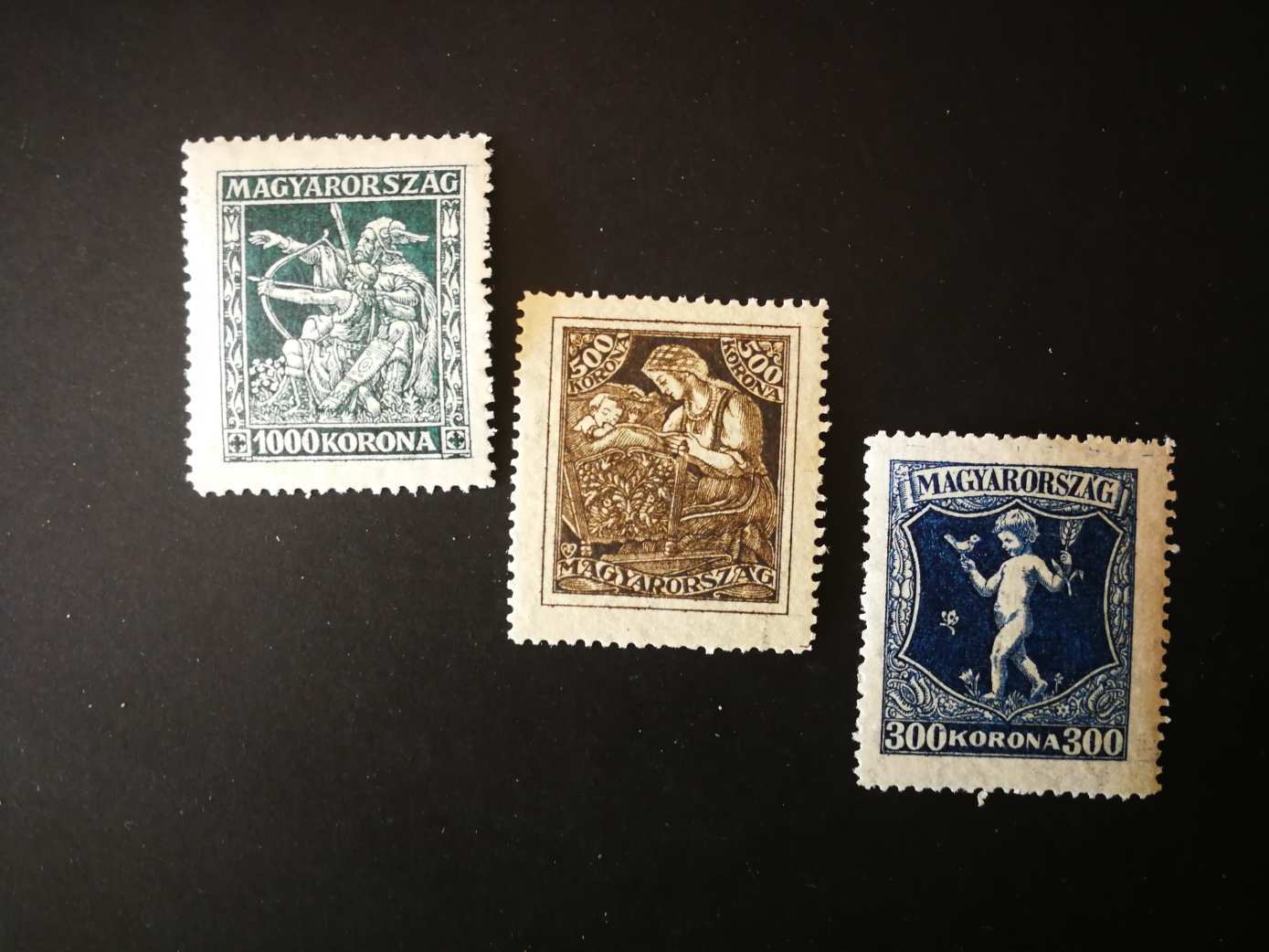 Magyarország 1924 Jótékonyság * * 500 K barna folt I