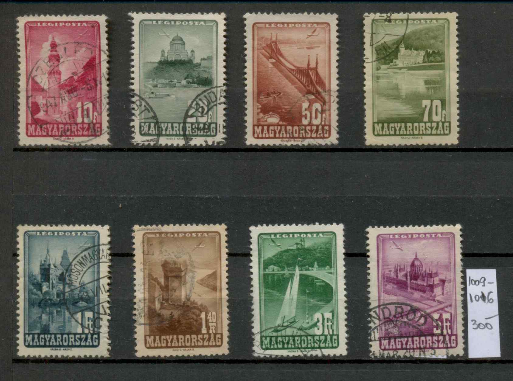 M144 - Magyarország 1947. Repülő IV. teljes légiposta bélyegsor, 8 db pecsetelt