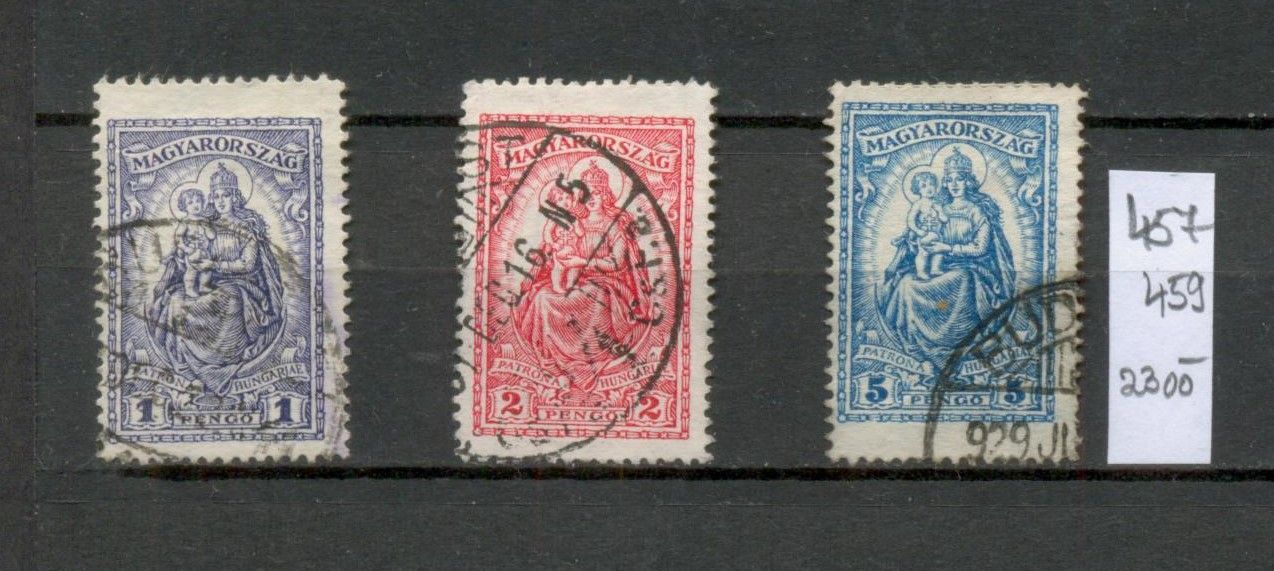 M84 - 1926 Keskeny Madonna sor (1P, 2P, 5P) - használt, szép bélyegzéssel