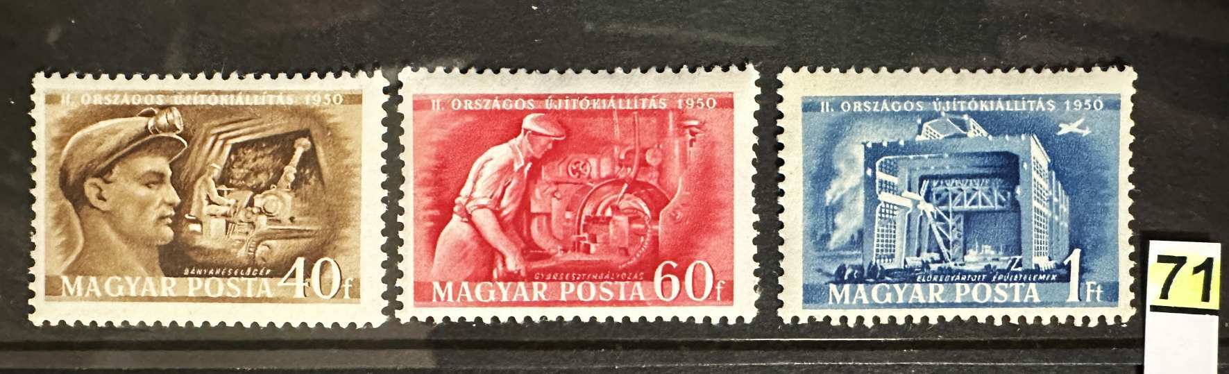 MAGYARORSZÁG 1950 ÚJÍTÓK KOMPLETT POSTATISZTA BÉLYEG SOR**            -71.-