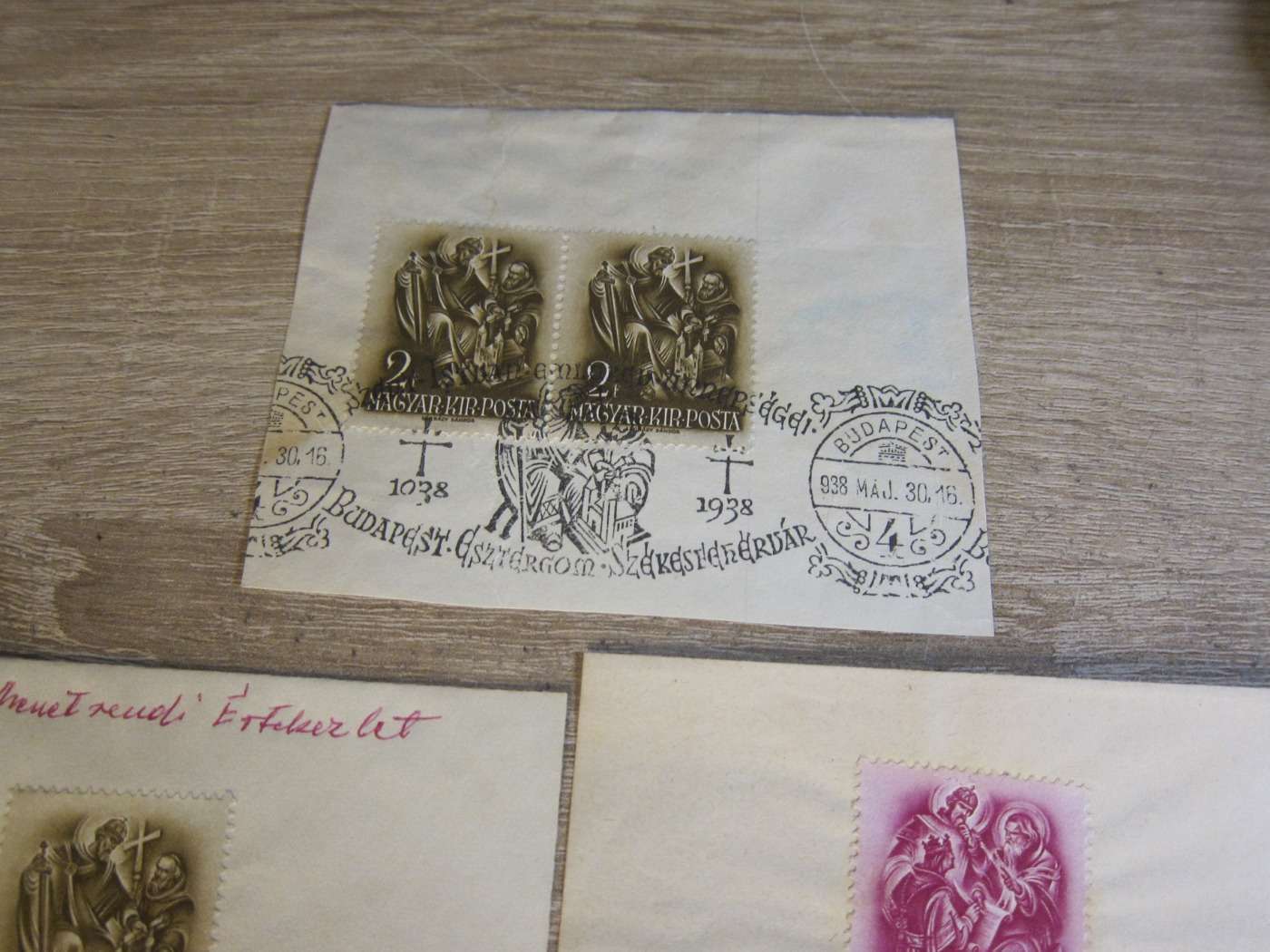 1938 // Szent István    3db. emlékbélyegzés