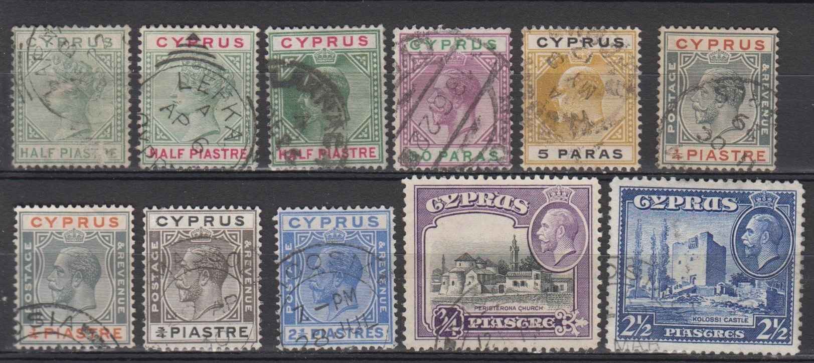 Ciprus 11 pecsételt régi bélyeg