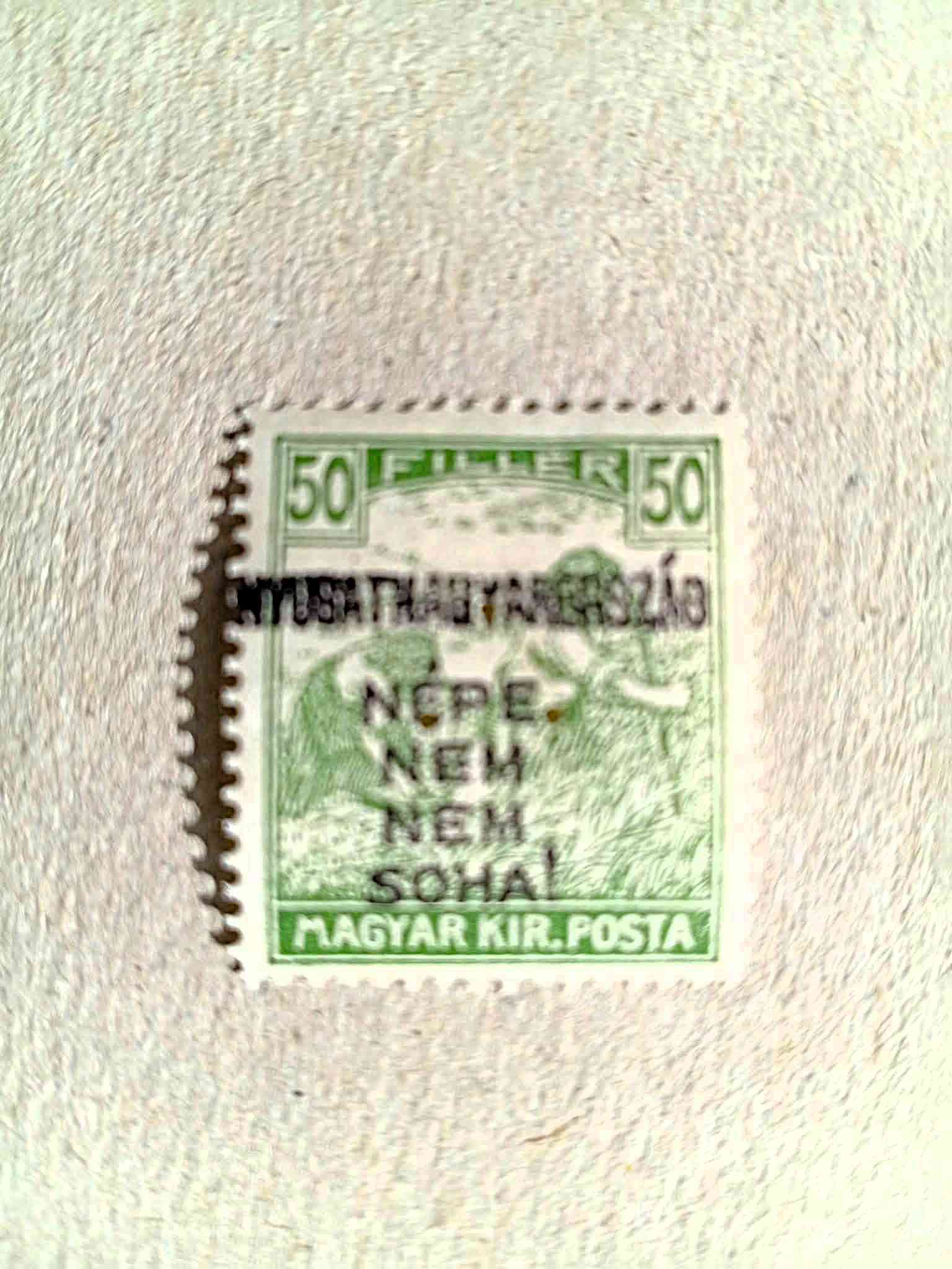 1921. Nyugat-Magyarország IV. 50 fillér hármaslyuk Bodor garanciával