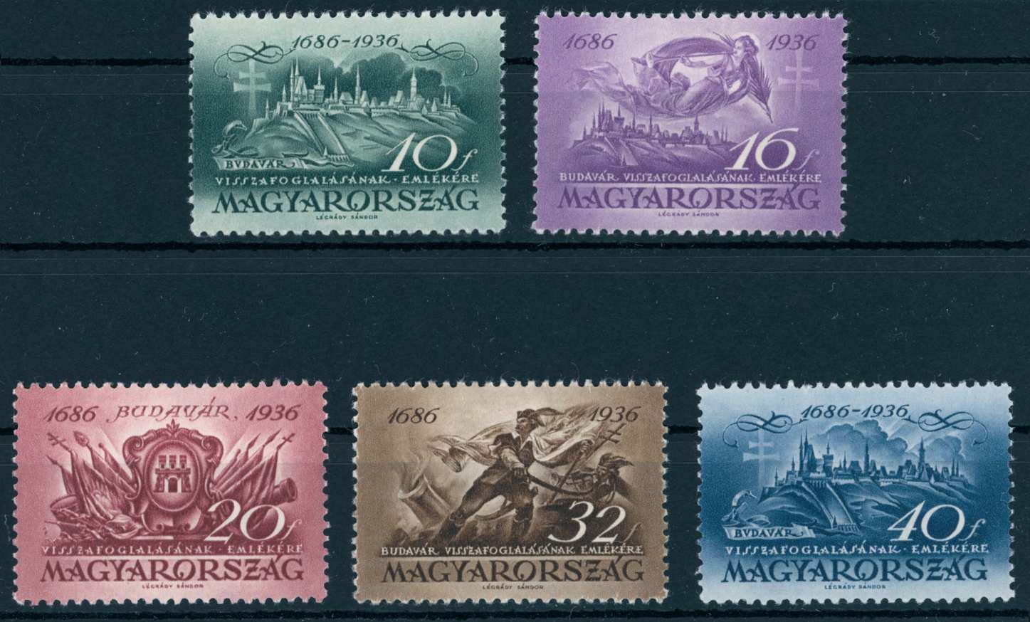 1936 BUDAVÁR postatiszta * sor  MPIK 1.500 ft (e49)