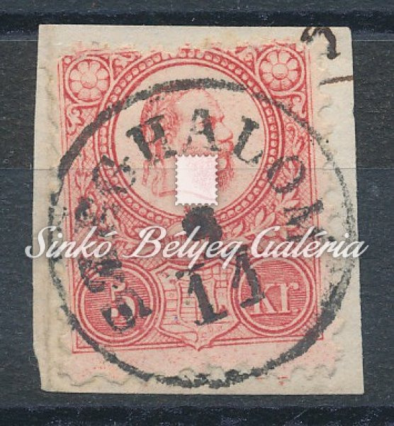 1871. Réznyomat 5kr. kivágáson, SZEGHALOM