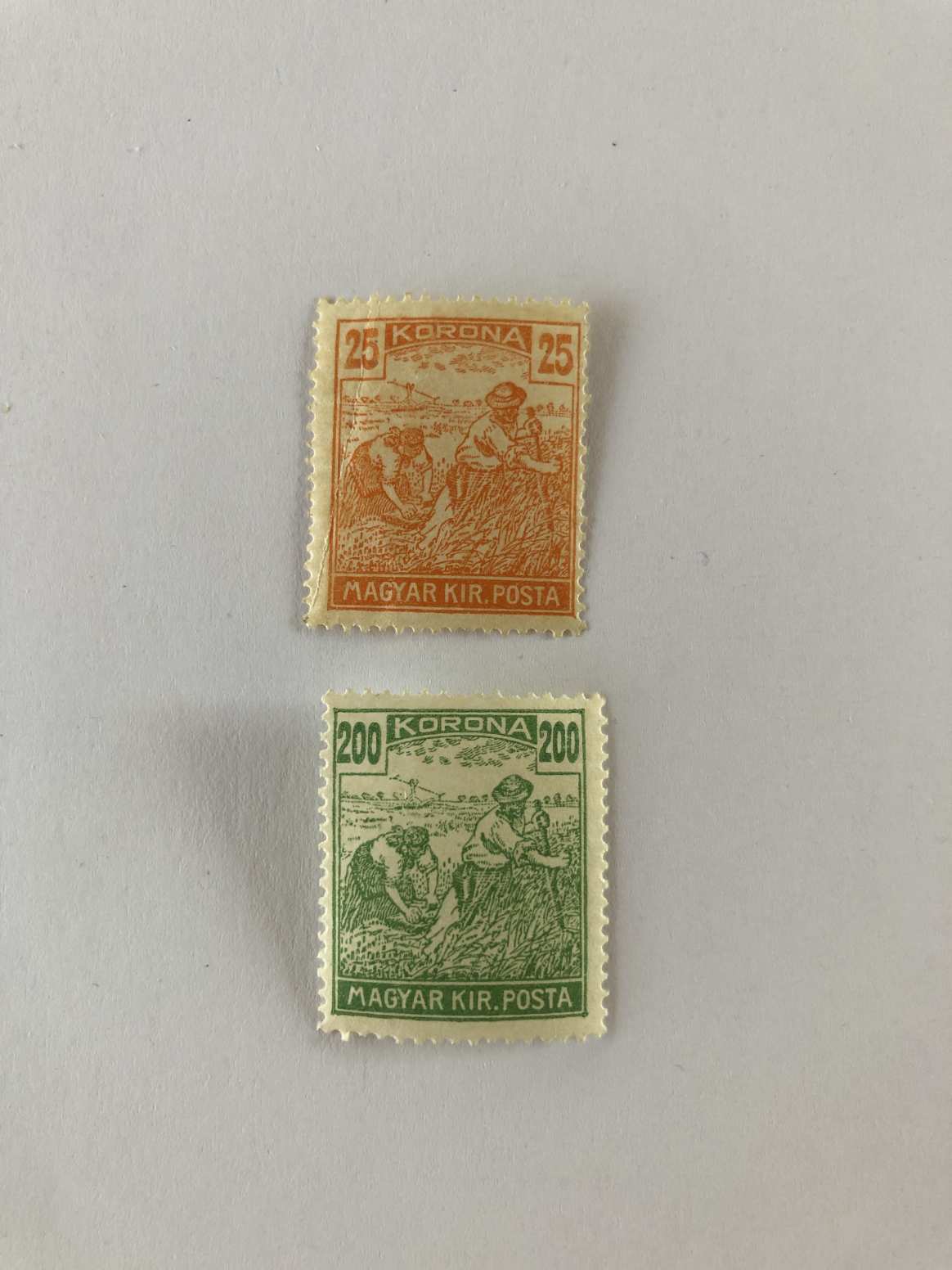 Magyar Kir. Posta posta tiszta bélyeg 25-200 korona vízjel álló kereszt 15 1923 1+1 darab