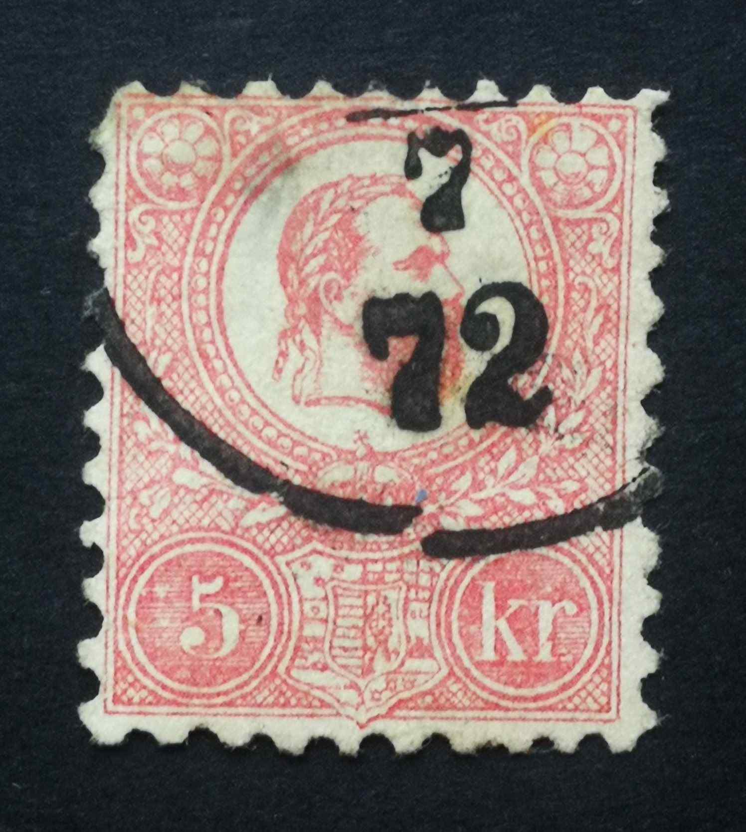 Magyarország 1871 kőnyomat 5 kr. elvékonyodás G3