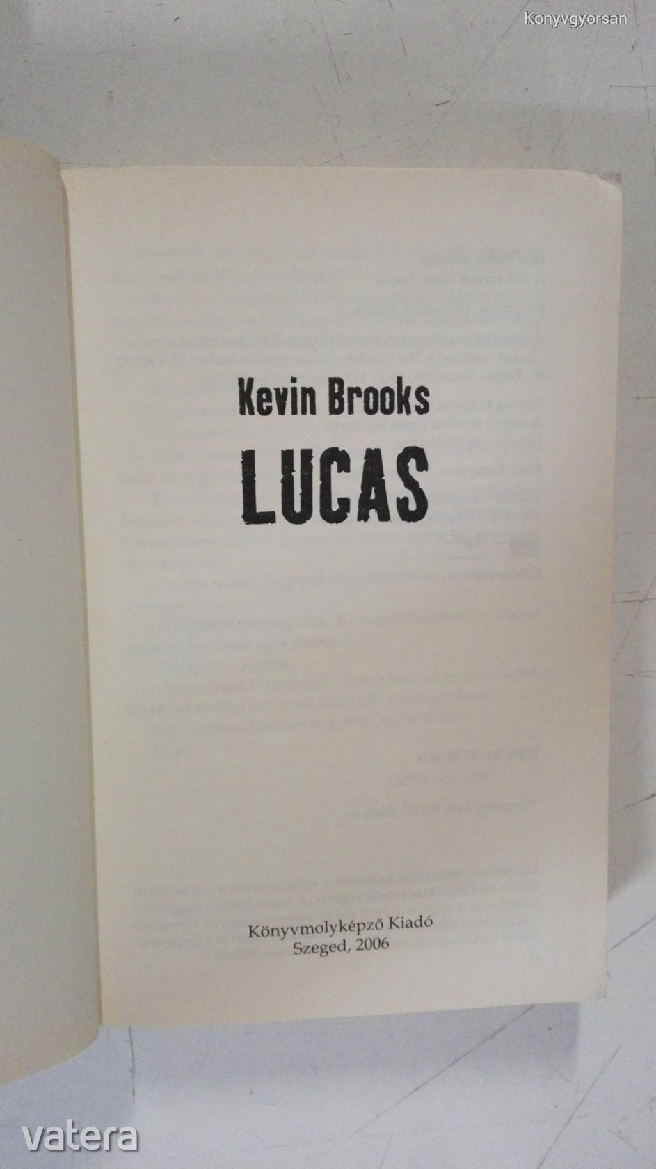 Kevin Brooks : Lucas (*911)